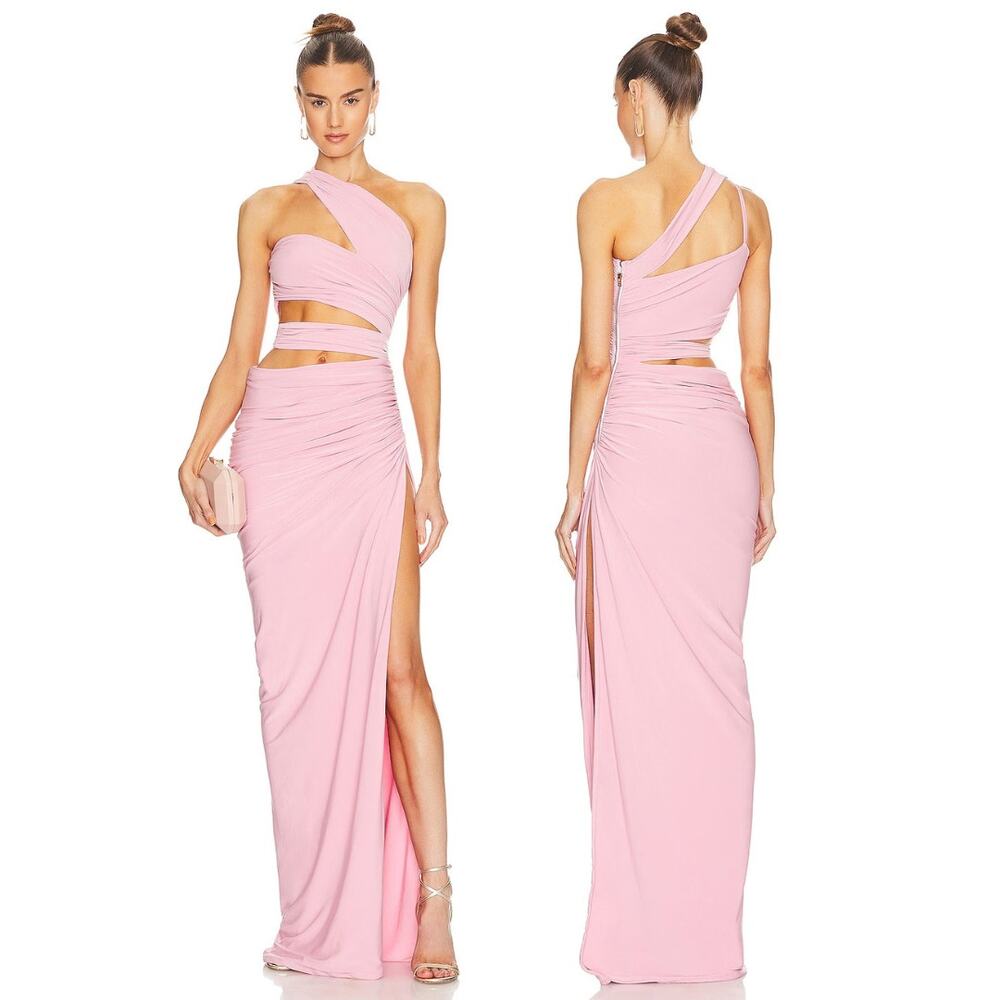 J.Angelique Cassia Maxi Dress One Shoulder Cut Out Ruched Bandage Gala Sexy Sz S